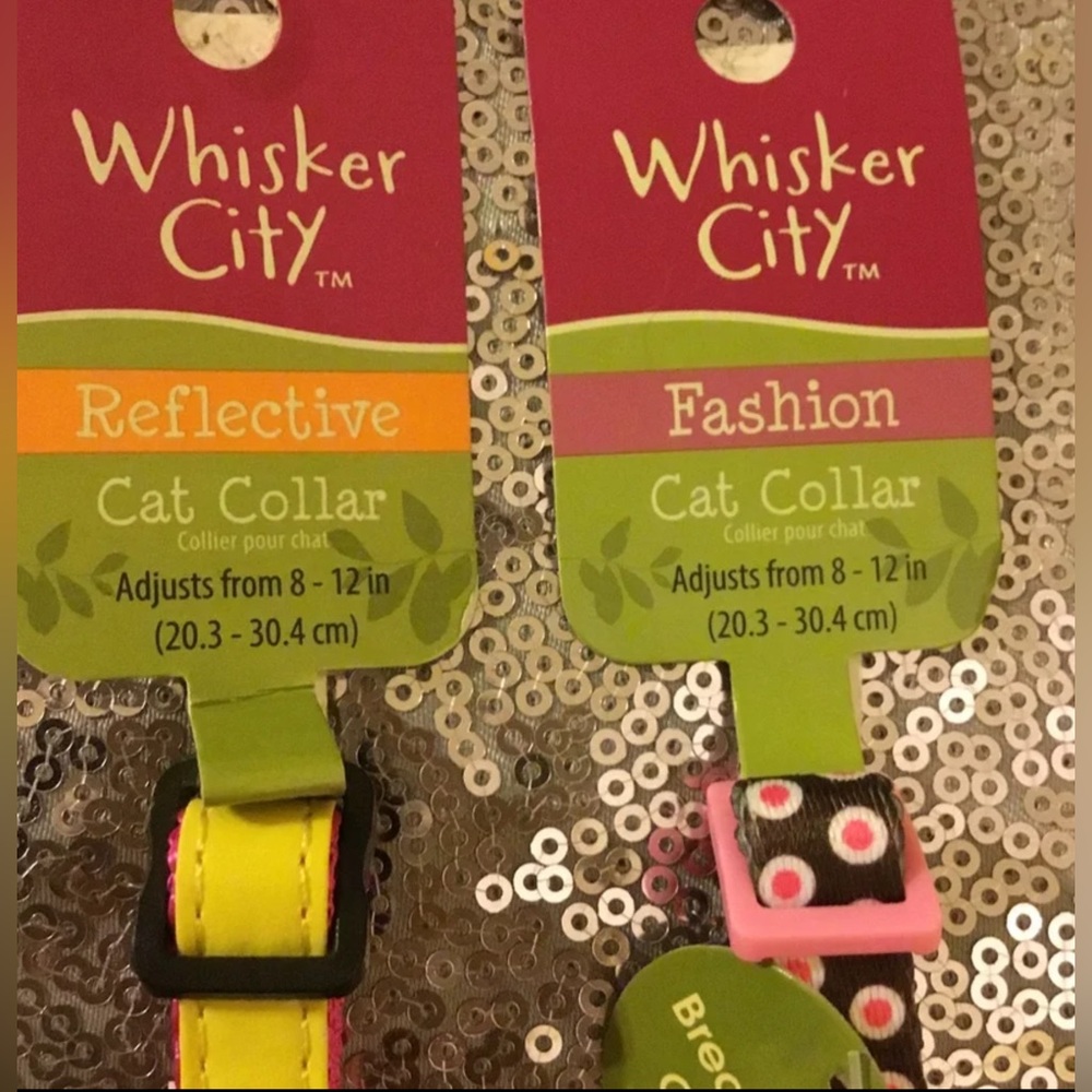 ✔️🌸Ⓜ️Bundle of 2 Whisker City Cat collars, NWT,